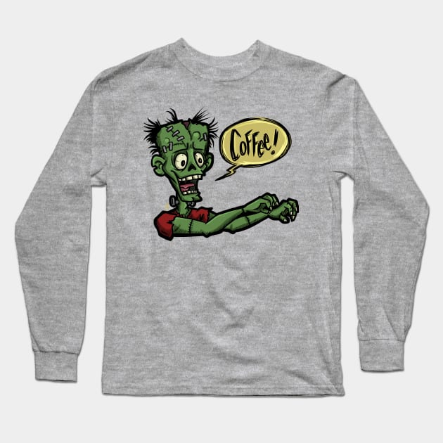 Frankenstein's Monster Coffee Long Sleeve T-Shirt by miss_mex